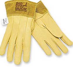 Gloves, Grain Deer Skin, Mig Tig Welders, Sewn With Kevlar, Size Medium - Kevlar